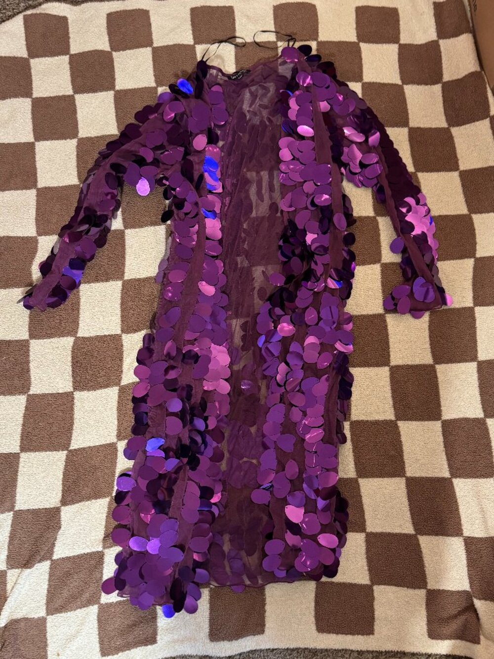 Disco Sequin Festival Kimono in Purple